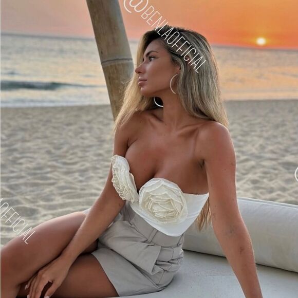 NWT ZARA STRAPLESS FLORAL TOP - Picture 11 of 16